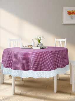 BIANCA - Purple Vinyl Pvc Round Easy To Clean Dining Table Cover (4 Seater)