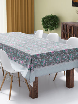 BIANCA - Grey Vinyl Pvc Easy To Clean Dining Table Cover (6 Seater)