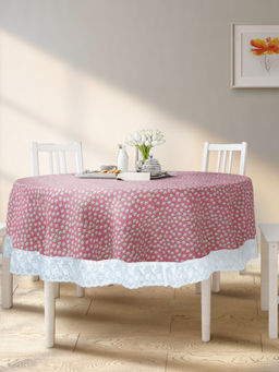BIANCA - Pink Vinyl Pvc Round Easy To Clean Dining Table Cover (4 Seater)
