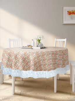 BIANCA - White Vinyl Pvc Round Easy To Clean Dining Table Cover (4 Seater)