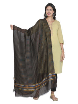 Shingora - Black with Yellow Striped Dupatta