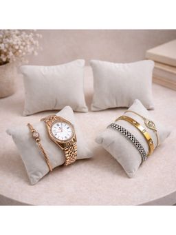 La Trove - Luxury White Flock Watch Organizer Pillows (Pack of 4)