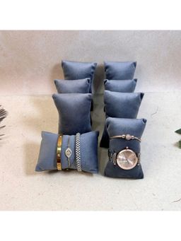 La Trove - Luxury Grey Velvet Watch Organizer Pillows (Pack of 8)
