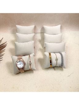 La Trove - Luxury Cream Velvet Watch Organizer Pillows (Pack of 8)