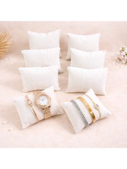 La Trove - Luxury White Flock Watch Organizer Pillows (Pack of 8)