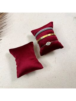 La Trove - Luxury Maroon Velvet Watch Organizer Pillows - Pack of 2