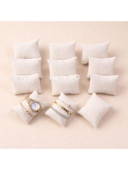 La Trove - Luxury White Flock Watch Organizer Pillows - Pack of 2
