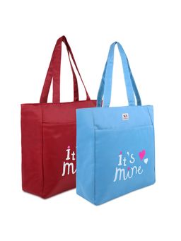 NFI Essentials - Polyester Printed Tote Bag for Women with Zipper (Pack of 2)