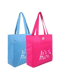 NFI Essentials - Polyester Printed Tote Bag for Women with Zipper (Pack of 2)