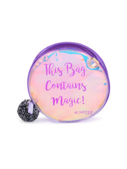Hamster London - Purple Pom Pom Sling Bag for Makeup Accessories (S)