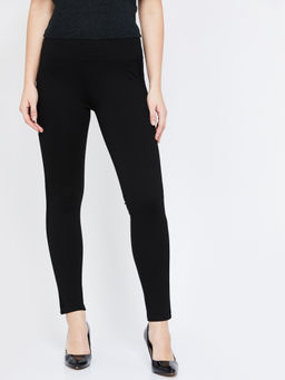 Xpose - Women Black Skinny-Fit Treggings with Lace Detail