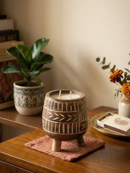 Akira Furnishings - Handcrafted Mango Wood Soy Wax Candle
