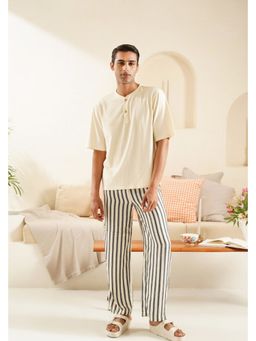 Muvazo - Aureon Henley Beige T-Shirt