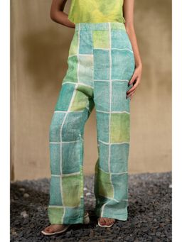 Banana Labs - Multicolour Linen Geometric Relaxed Pant