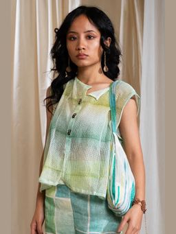 Banana Labs - Women's Green Marina Parrot Mesh Crop Top