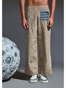 Banana Labs - Grey Pure Cotton Geometric Relaxed Pant