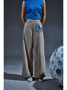 Banana Labs - Grey Pure Cotton Printed Relaxed Pant