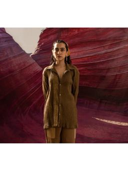 Banana Labs - Brown Aurum Crinkled Carat Shirt