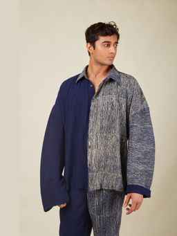 Banana Labs - Navy Blue Man Crossroads Crinkle Shirt