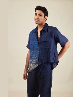 Banana Labs - Man Crossroads Navy Blue Wave Shirt