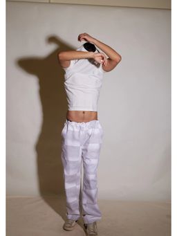Banana Labs - White Denim Geometric Relaxed Pant
