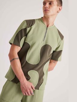 Muvazo - Go- Crazy Cut Olive T-shirt