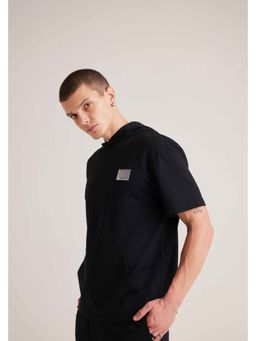 Muvazo - Essential Hooded Black T-shirt