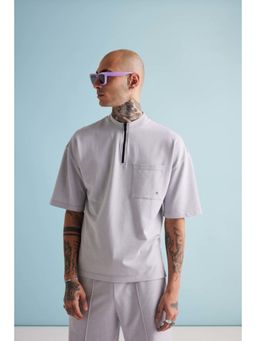 Muvazo - Dapper Zip-Up Grey T-shirt