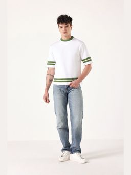 Muvazo - Green 'Lit Oversized Unisex White T-shirt
