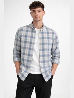 XKIND - Blue Checks Regular Fit Casual Shirt