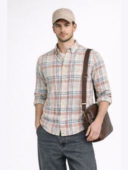 XKIND - Mauve Checks Regular Fit Casual Shirt