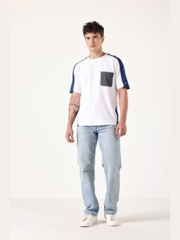 Muvazo - Twin tone Colo block White T-shirt