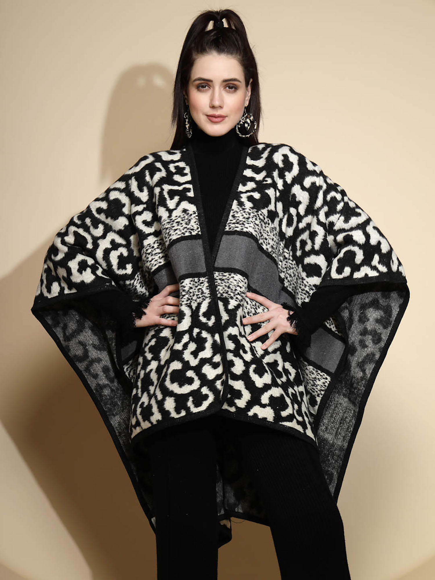 global republic Black Printed Cape-picture-11