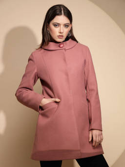 Global Republic - Women Pink Loose Fit Long Coat