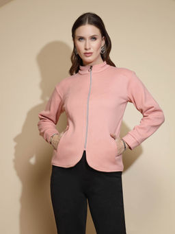 Global Republic - Peach High Neck Fleece Sweatshirt