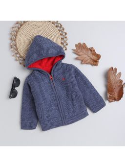 Yellow Apple - Cozy and Warm Kids Woolen Jacket for Girls Blue