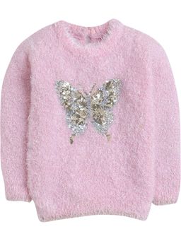 Yellow Apple - Kids Woolen Warm Sweater for Girls - Pink