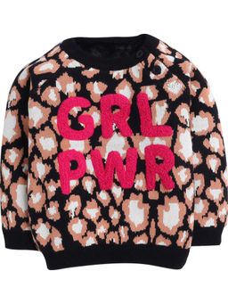 Yellow Apple - Cozy and Warm Kids Woolen Sweatshirt for Girls Black