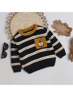 Yellow Apple - Kids Woolen Warm Sweatshirt for Boys - Black