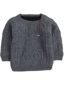 Yellow Apple - Kids Woolen Warm Sweater for Boys Grey