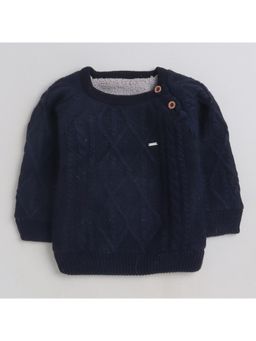Yellow Apple - Kids Woolen Warm Sweater for Boys Navy