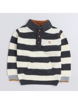 Yellow Apple - Boys Striped Woollen Pullover Sweater
