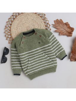 Yellow Apple - Kids Woolen Warm Sweater for Boys - Olive