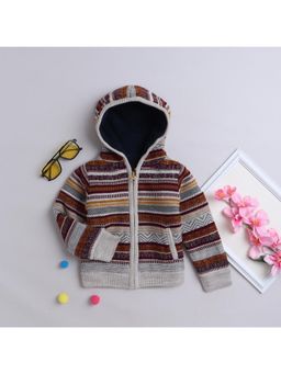 Yellow Apple - Kids Woolen Warm Jacket Full Sleeve with Hood Neck for Boys