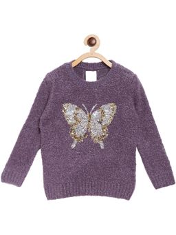 Yellow Apple - Girls Embellished Woollen Pullover Sweater