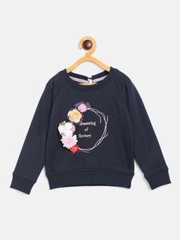 Yellow Apple - Round Neck Winterwear Sweatshirts - Navy Blue