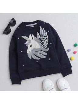 Yellow Apple - Round Neck Winterwear Sweatshirts - Navy Blue