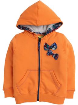 Yellow Apple - Kids Woolen Warm Jacket Full Sleeve for Girls Orange