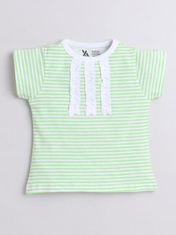 Yellow Apple - Half Sleeve Cotton Tops for Girls - Green