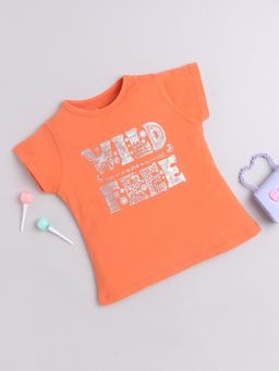 Yellow Apple - Half Sleeve Cotton Tops for Girls - Orange